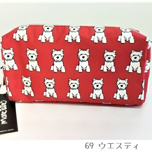 犬好きさんにも♡ポーチ メイクポーチ メイクバッグ コスメポーチ コスメバッグ 小物入れ アクセ おしゃれ かわいい 大人カワイイ 犬 dog ウエストハイランドホワイトテリア ウエスティ ボストンテリア ボステリ marc tetro マークテトロ 送料無料 返品交換不可