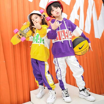 即納可能【楽天ランキング受賞】キッズ ダンス ダンス衣装 セットアップ 男の子 ガールズ ヒップホップ かっこいい キッズダンス 男女兼用 トップス 上下 韓国風 ストリート 上下 演出服 キッズ キッズダンス衣装 ジュニア ロングパンツ 母の日