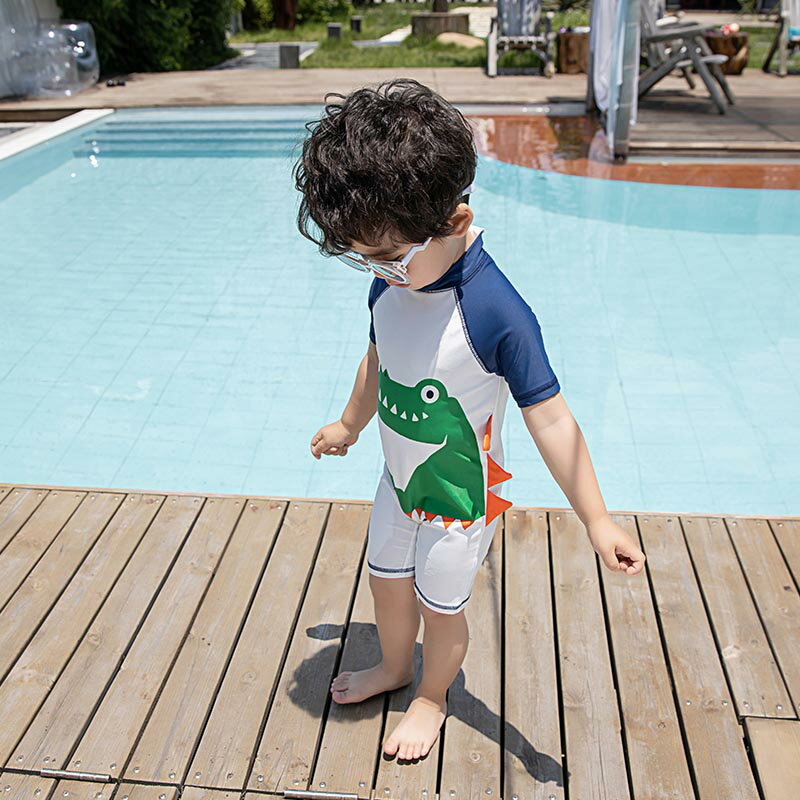 【送料無料】キッズ みずぎ　キッズ 水着 男の子 子供用 ミズギ　こども 水着　子ども ジュニア セパレート 2点セット ラッシュガード 短パン ショート 紫外線対策 冷え防止 かわいい スイムウェア 男児 プール 海 水遊び 身長 恐竜 母の日