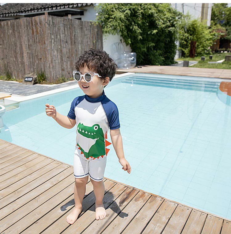 【送料無料】キッズ みずぎ　キッズ 水着 男の子 子供用 ミズギ　こども 水着　子ども ジュニア セパレート 2点セット ラッシュガード 短パン ショート 紫外線対策 冷え防止 かわいい スイムウェア 男児 プール 海 水遊び 身長 恐竜 母の日