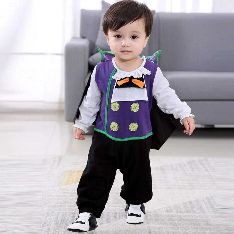 2点セット　コスプレ ロンパース コスチューム パンプキン ベビー服 カバーオール 男の子 女の子 長袖 キッズ 子供 出産祝い 誕生日 プレゼント ロンパース ハロウィーン ロンパース コスチューム　コウモリ　吸血鬼 母の日