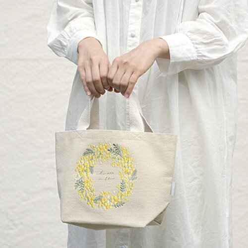 トートバッグ　ミニ ボタニカル　ミニトートバッグ（275×105×185mm） 1個までネコポス バッグ 刺繍 花 可愛い(4)