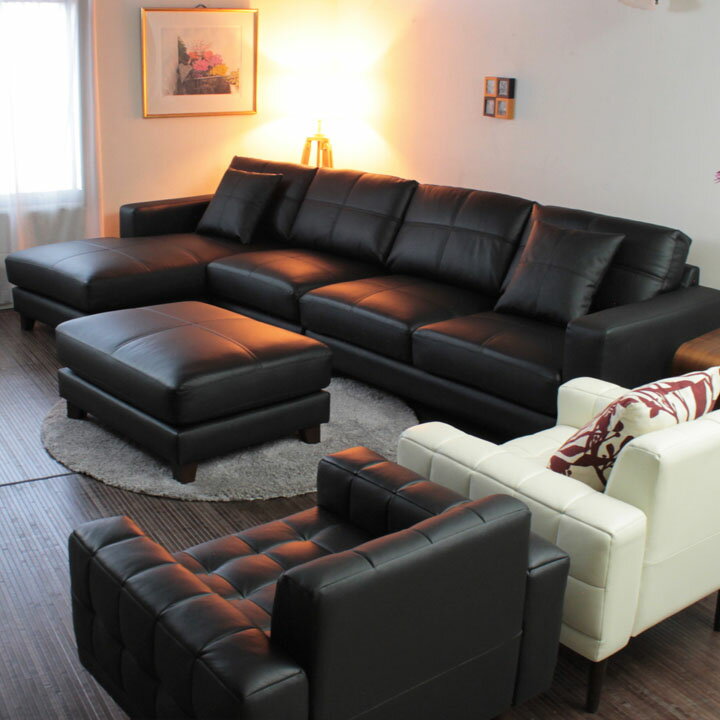 Lelax『カウチソファーイタリア製本革4点セット（938bp-2p-couch-less-ot）』