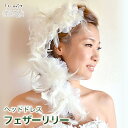 ヘッドドレス 髪飾り フェザーリリー | ヘアアクセ ヘアアクセサリー 結婚式 ウェディング ウエディング ブライダル 花嫁 オシャレ おしゃれ ウェディングドレス カラードレス リゾート 披露宴 パーティー 二次会 海外挙式 白 ホワイト フェザー 羽根 羽 コサージュ