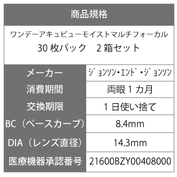 【送料無料】 ワンデーアキュビューモイスト マルチフォーカル 遠近両用 2箱セット...