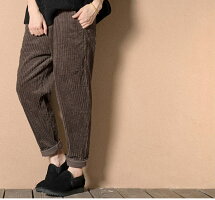 【予約販売:ご注文から20営業日で発送】コーデュロイロング丈パンツボトムスレディース秋【メール便送料無料】