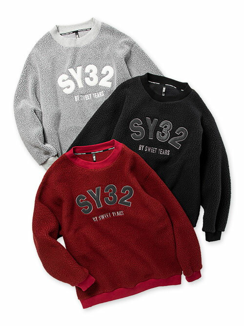 SY32 by sweet years フリース トレーナー プルオーバー メンズ レディース おしゃれ ブランド ゴルフ ..