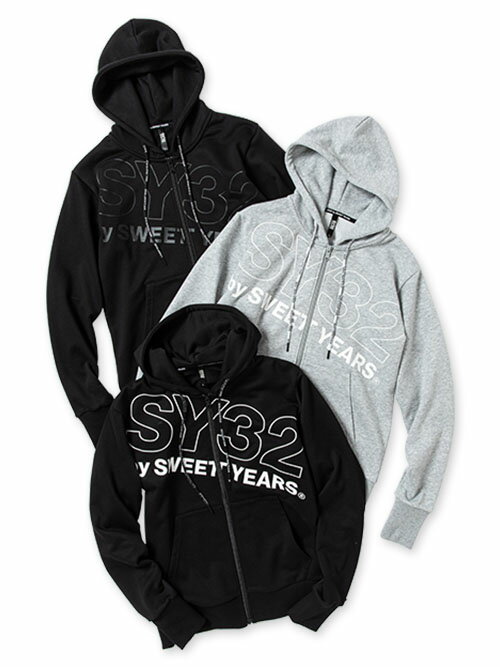 楽天Lifestyle Select Store TrueSSY32 by SWEET YEARS パーカー スウェット ブランド おしゃれ ゴルフ サッカー スポーツ 13007 セットアップ スラッシュロゴ ジップ