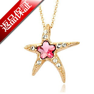 乐天商城 - スワロフスキー エレメント ヒトデ 人手 ひとで ネックレス ペンダント K18 18金GP 18k レディース ホワイトデー メール便送料無料