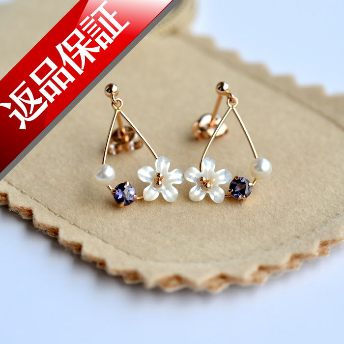 日本製 ピアス K18 お花 フラワー 真珠 パール 18金 真珠 あこや レディース 18k 花びら お花モチーフ 送料無料(4)
