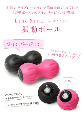 振動ボール・ツインバージョン ピンク・ブラック【送料無料】充電式 コードレス 背中 腕 腰 お尻 ふくらはぎ 足裏 コンパクト 自宅オフィス 長時間 オフタイマー プログラムモード