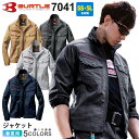 【P5倍】 作業服 BURTLE ジャケット(ユニセックス) 7041 バートル 【春夏】 ストレッチ 吸汗速乾性 制電ケア設計 アウター 細身 背アーム ワークジャケット レベルブック収納 作業着 男女兼用 7041シリーズ 長袖
