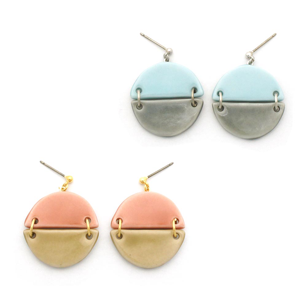 乐天商城 - セラミック bicolor ピアス：zoule（ゾーラ）