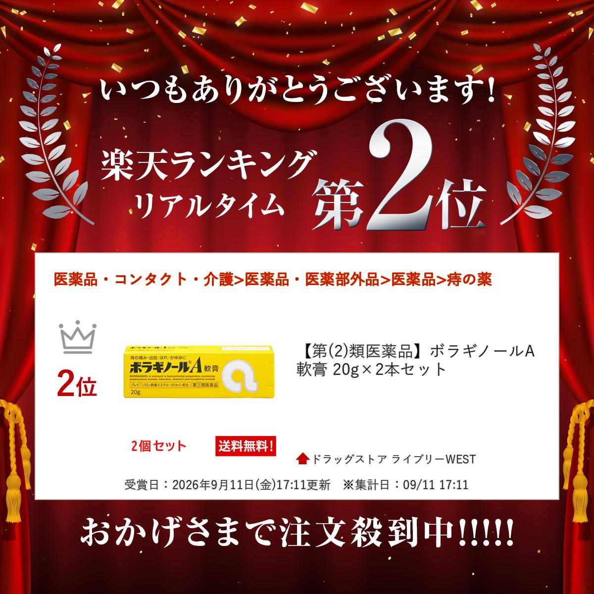 【第(2)類医薬品】ボラギノールA軟膏 20g×2本セット