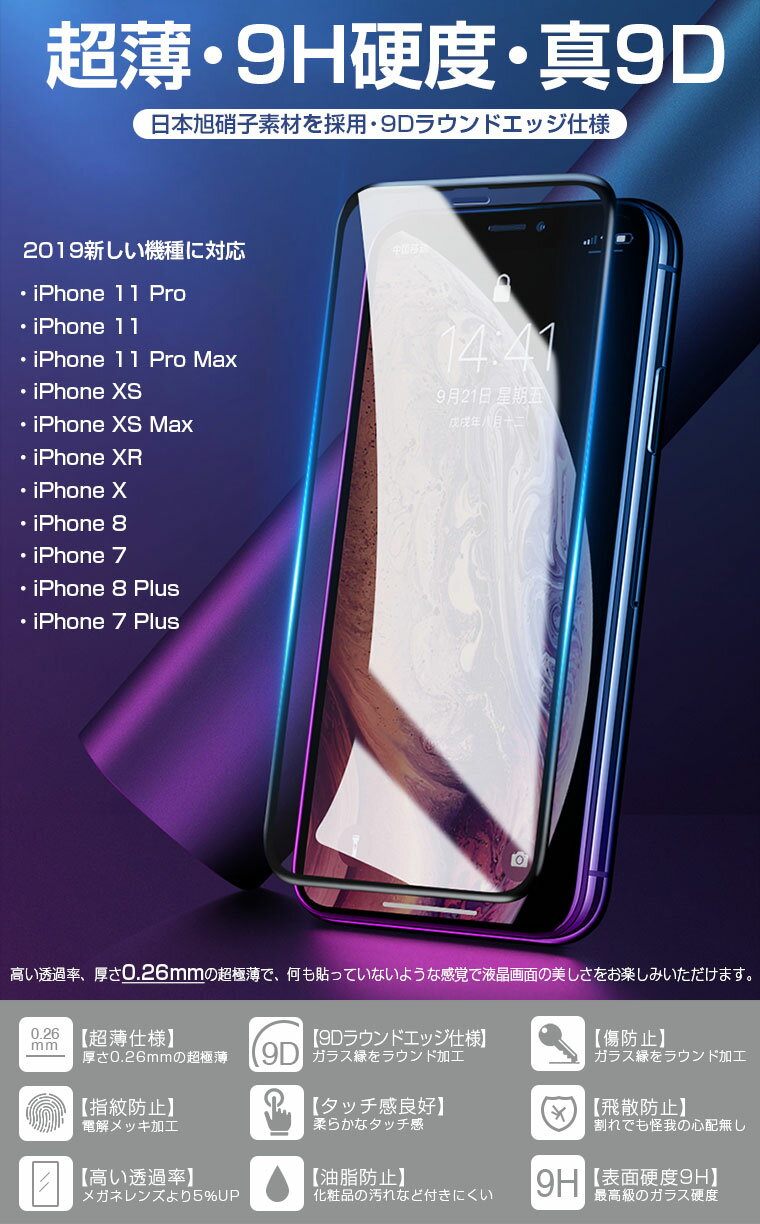 2枚入り iPhone SE2022 iPhone SE第3世代 フィルム iPhone 13 フィルム iPhone 13 Pro Max フィルム iPhone 12 mini SE 2022 iPhone 12 iPhone 11 Pro ガラスフィルム 抗菌 ブルーライトカット 覗き見防止 9D iPhone 11 Pro Max XR XS アイフォン 日本旭硝子 8/7