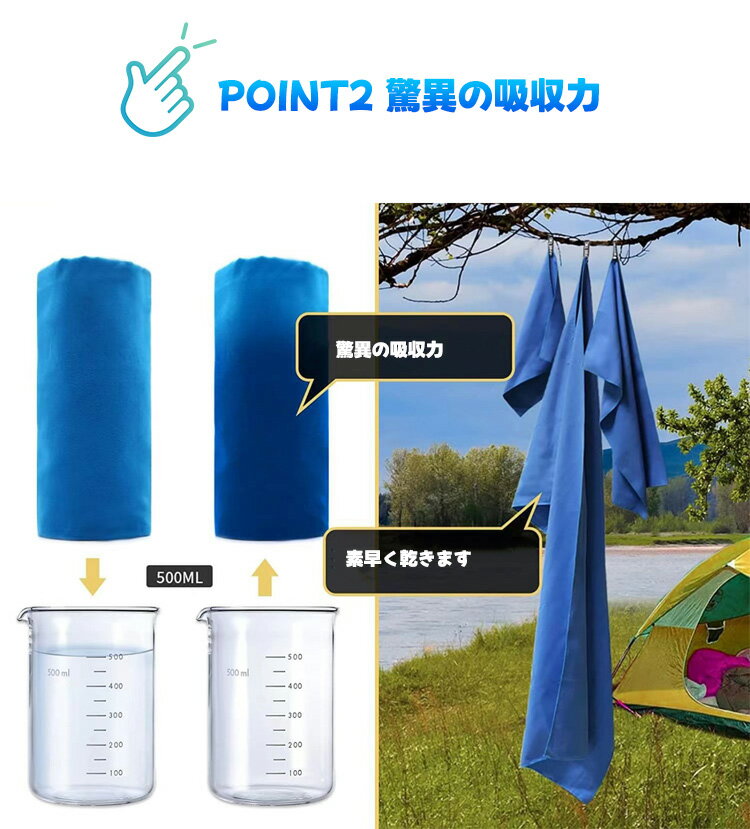 【10％OFFクーポン】速乾タオル スイミングタオル 速乾 バスタオル フェイスタオル 2枚セット セイムタオル スポーツタオル 吸汗 軽量 超吸水 吸水タオル セームタオル セット 収納ポーチ付 軽い スポーツ 洗車 水泳 ジム ヨガ 髪 早く乾く お
