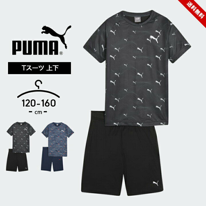 プーマ Tシャツ ハーフパンツ 上下セット キッズ ジュニア 女の子 男の子 春夏 puma セットアップ スポーツ おしゃれ 子供用 こども トップス ショーツ 半袖 120cm 130cm 140cm 150cm 160cm 小学生 小学校 運動会 送料無料