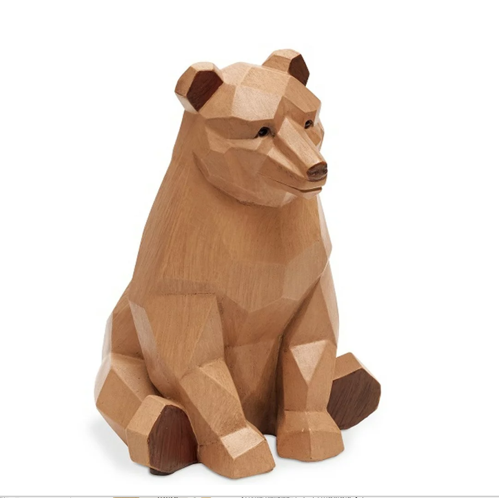 オーラ マネーバンク Bear 貯金 木彫り風デザイン 北欧 貯金箱 ベアー 熊 KH-61227のサムネイル