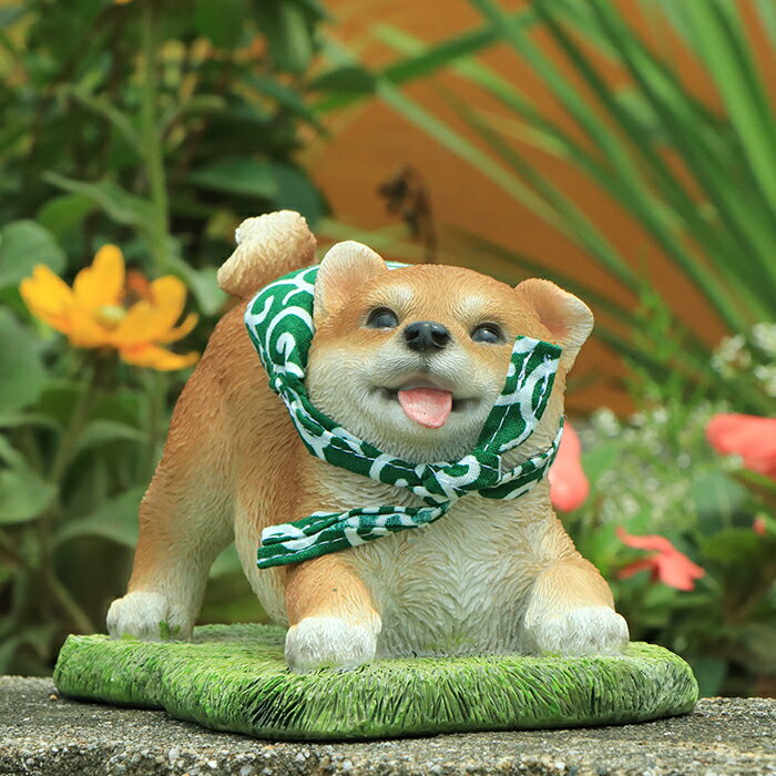 【買い物マラソン・送料無料】柴犬置物 かわいいオブジェ 庭 柴犬 柴旅A 置物 樹脂製 庭 雑貨 フィギュア高級 オーナメント ドッグ 犬の置物 お洒落 13474 リュウカガーデンニング