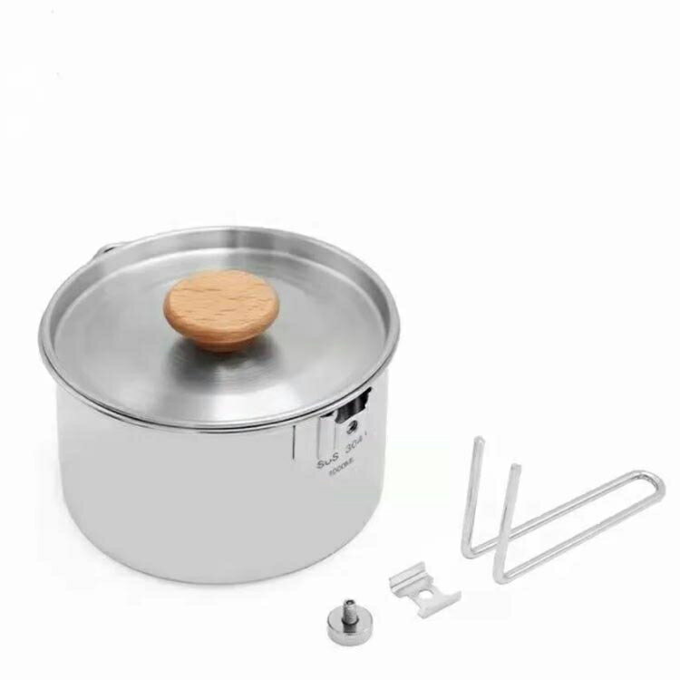 アウトドア用品　キャンピングケットル　クッカー フタ付き 1L ステンレス製 キャプテンスタッグ キャンプ用品 調理器具 鍋 ケトル やかん キッチンツール BBQ バーベキュー グッズ