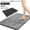 2枚セット バスマット 足ふきマット 速乾 お風呂 マット 速乾 吸水 大判 40x60cm 滑り止め マイクロファイバー タオル地 トイレマット 2枚セット お風呂 マット 玄関マット バスマット 快適 ふわふわ シンプル おしゃれ 浴室 足 ふき マット 玄関マット トイレマット