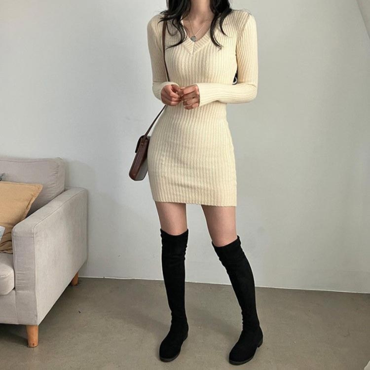 セーター 伸縮性 ミニ丈 セクシー タイト O...の紹介画像2