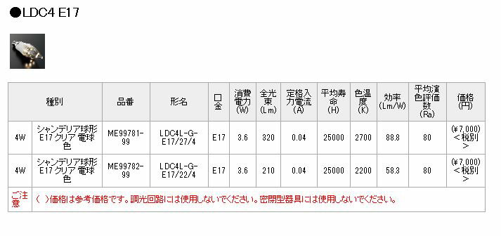�ޥå����쥤 LED���ס�LDC4L-G-E17/27/4