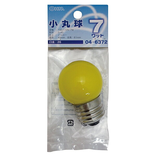 Rakuten - オーム電機 ミニボール球（7W/イエロー/G40/E26）