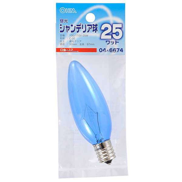 Rakuten - オーム電機 昼光シャンデリア球E17　25Wクリア