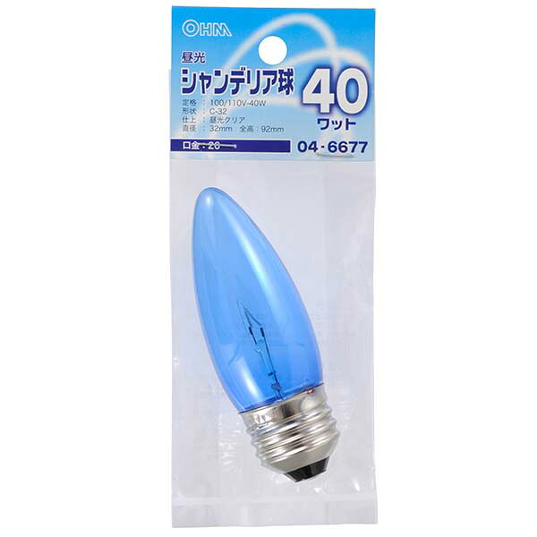 Rakuten - オーム電機 昼光シャンデリア球（40W/クリア/C-32/E26）