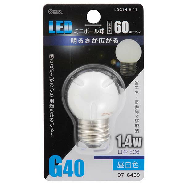 Rakuten - オーム電機 LEDミニボール球（1.4W/60lm/昼白色/E26）