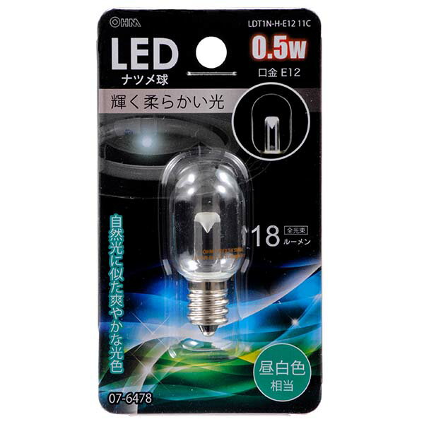 Rakuten - オーム電機 LEDナツメ球 クリア（0.5W/昼白色/E12）