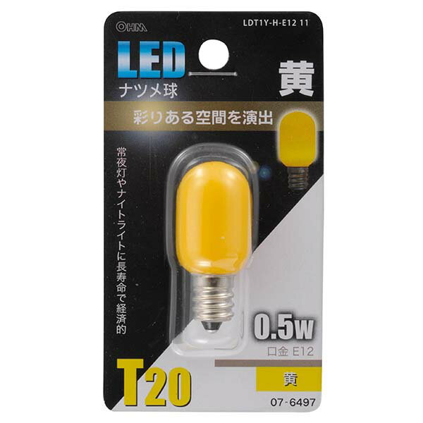 Rakuten - オーム電機 LEDナツメ球（0.5W/黄/E12）