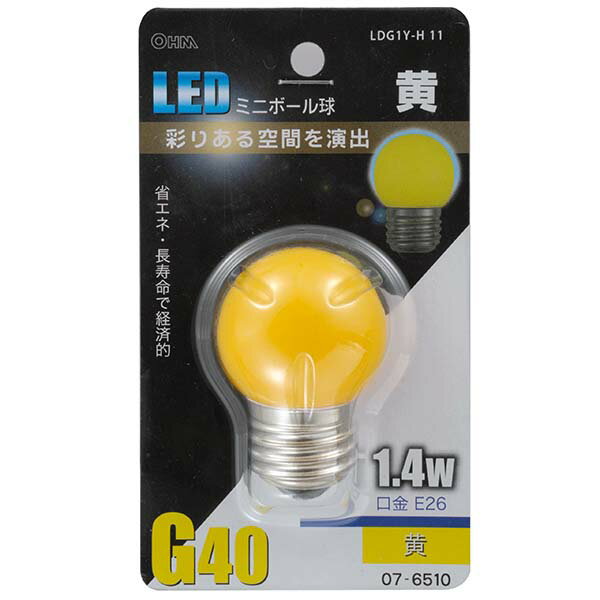 乐天商城 - オーム電機 LEDミニボール球（1.4W/黄/E26）