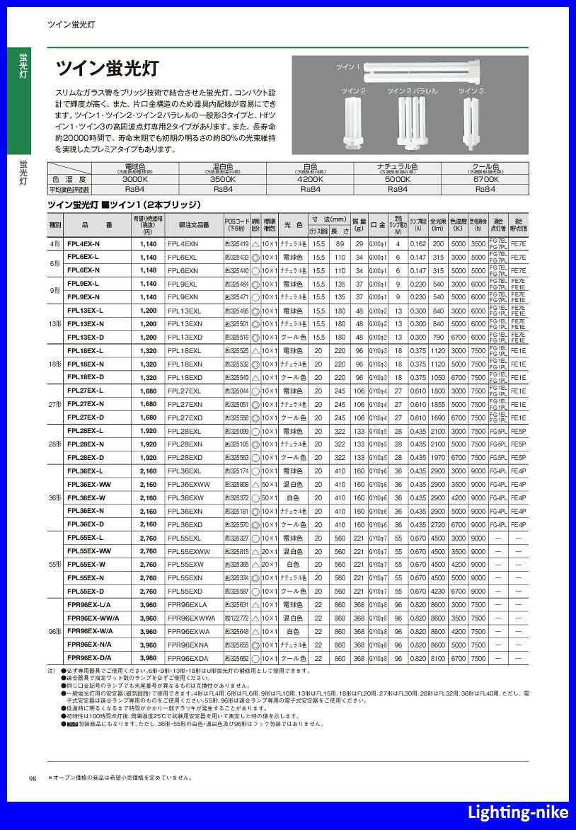 パナソニック FPL55EX-N ツイン蛍光灯　ツイン1 「2本ブリッジ」 FPL55EXN