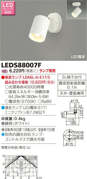 東芝ライテック LEDスポットライト LEDS88007F
