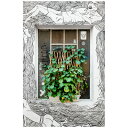 ストリートアート 窓 植物 日本製 グラフティ ウォールステッカー 壁紙 ポスター シール 景色 風景 写真