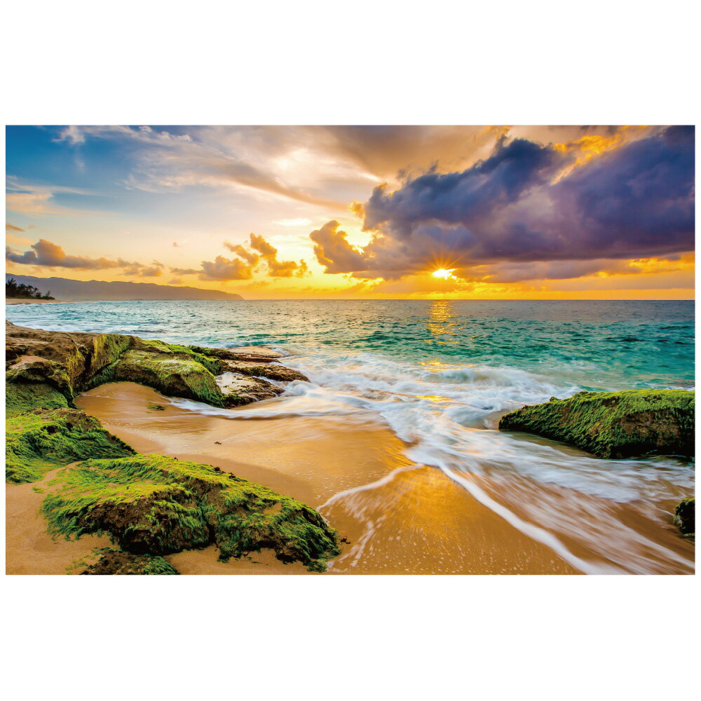 ウォールステッカー 南国 海岸 夕日 ビーチ 海岸 日本製 壁紙 海 砂浜 楽園 夏 トワイライト 夜景 ポスター シール 絵画 お風呂 浴室 DIY リフォーム リメイク