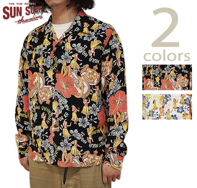 TT[t@SUN SURF@SS29203 AnVc L/S HAWAIIAN SHIRT [ LOVELY HULA HANDS ]@[ nCAVc ] [ AJW ] [ Y ]