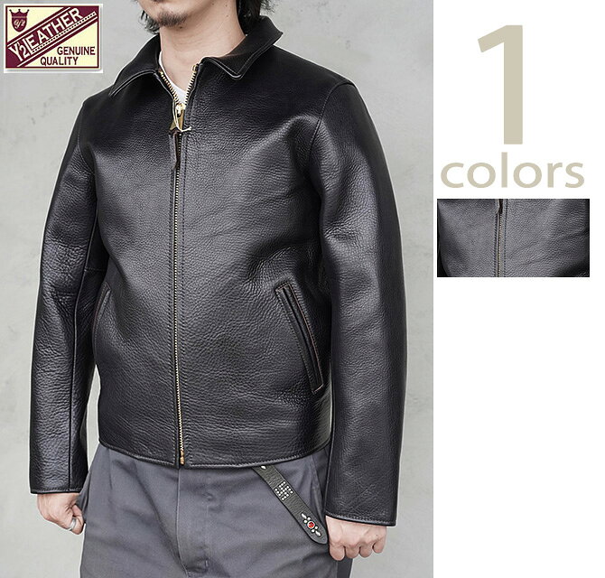 ワイツーレザー Y'2 LEATHER WSR-45 Oiled Rough Single Breasted Jacket [ 牛革 ] [ Black ( TEA-CORE ) ] [ 茶芯 ] [ 革ジャン ] [ アメカジ ]