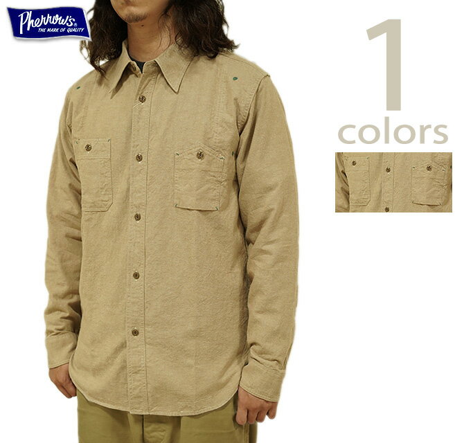 フェローズ　Pherrow's　24W-660WS　コットンリネンワークシャツ [ Cotton Linen Work Shirts ] [ 長袖シャツ ] [ アメカジ ] [ メンズ ]