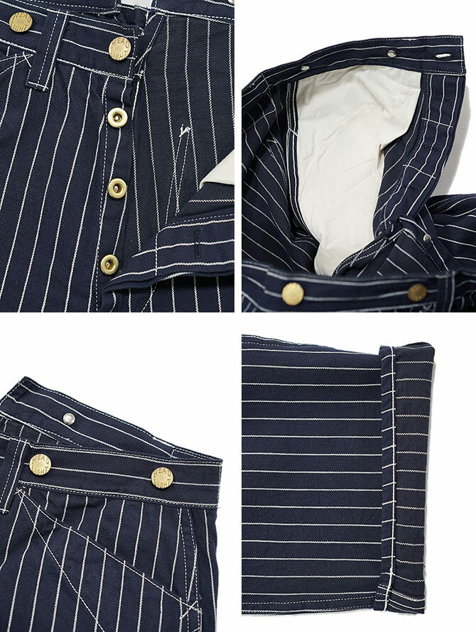 ヘッドライト　HEAD LIGHT　HD42499　【 8oz. 】 SPECIAL WOOVEN STRIPE WAIST OVERALL　インディゴストライプワークパンツ　[ 実名復刻モデル ] [ ワークパンツ ] [ アメカジ ] [ メンズ ]