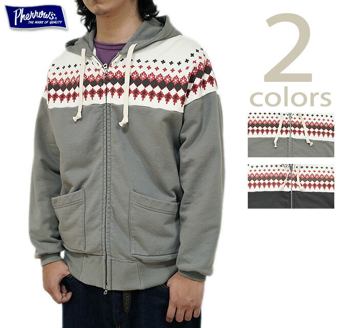 フェローズ　Pherrow's　24W-PSFP1　雪柄スウェットパーカー [ Snow Pattern Sweat Parka ] [ スウェット ] [ アメカジ ] [ メンズ ]