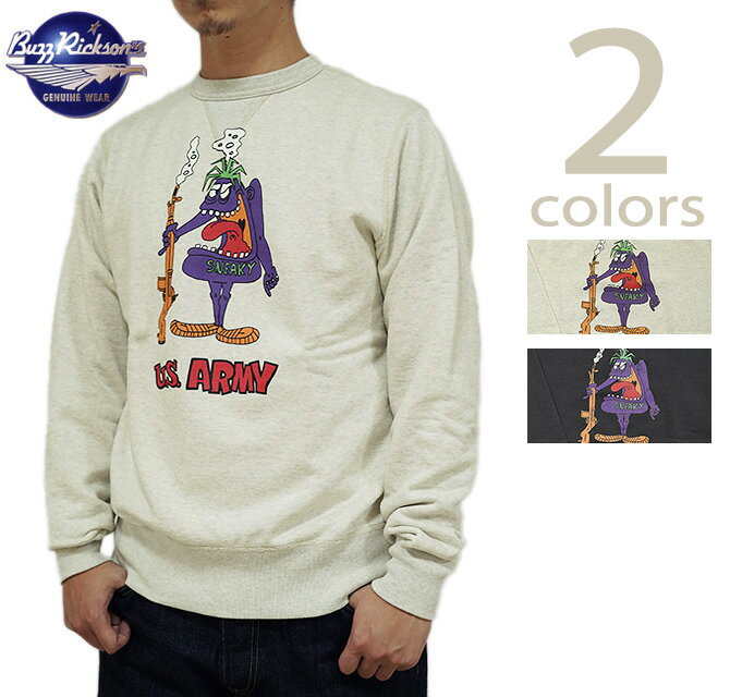 y BUZZ RICKSON'SioYN\Yj z BR69067 ZbgCN[XEFbg SET-IN CREW SWEAT [ U.S. ARMY ] [ XEFbg ] [ AJW ] [ Y ]