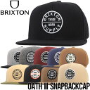 ブリクストン スナップバックキャップ 帽子 BRIXTON ブリクストン OATH III SNAPBACKCAP 10777 日本代理店正規品