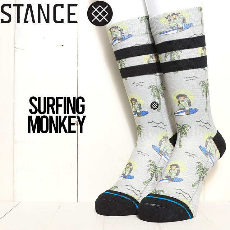 ソックス 靴下 STANCE スタンス SURFING MONKEY CREW SOCKS ソックス 靴下 A556A21SMK 1