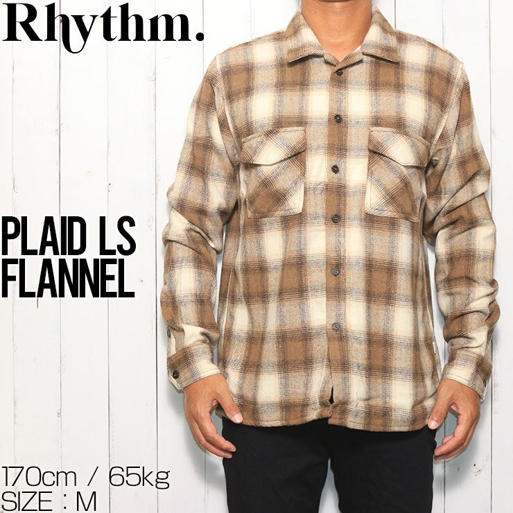 【クリアランスセール】 フランネルシャツ 長袖シャツ Rhythm リズム PLAID LS FLANNEL SHIRT 0723M-WT03