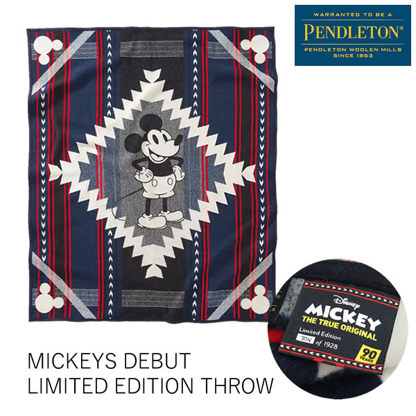 ペンドルトン/PENDLETON/DISNEY MICKEY'S DEBUT LIMITED EDITION THROW ZK930 ブランケット ペンドルトン×ディズニー 世界限定1928枚 ミッキー 誕生90周年 ギフト 結婚祝い 引っ越し祝い インテリア ペンデルトン /あす楽