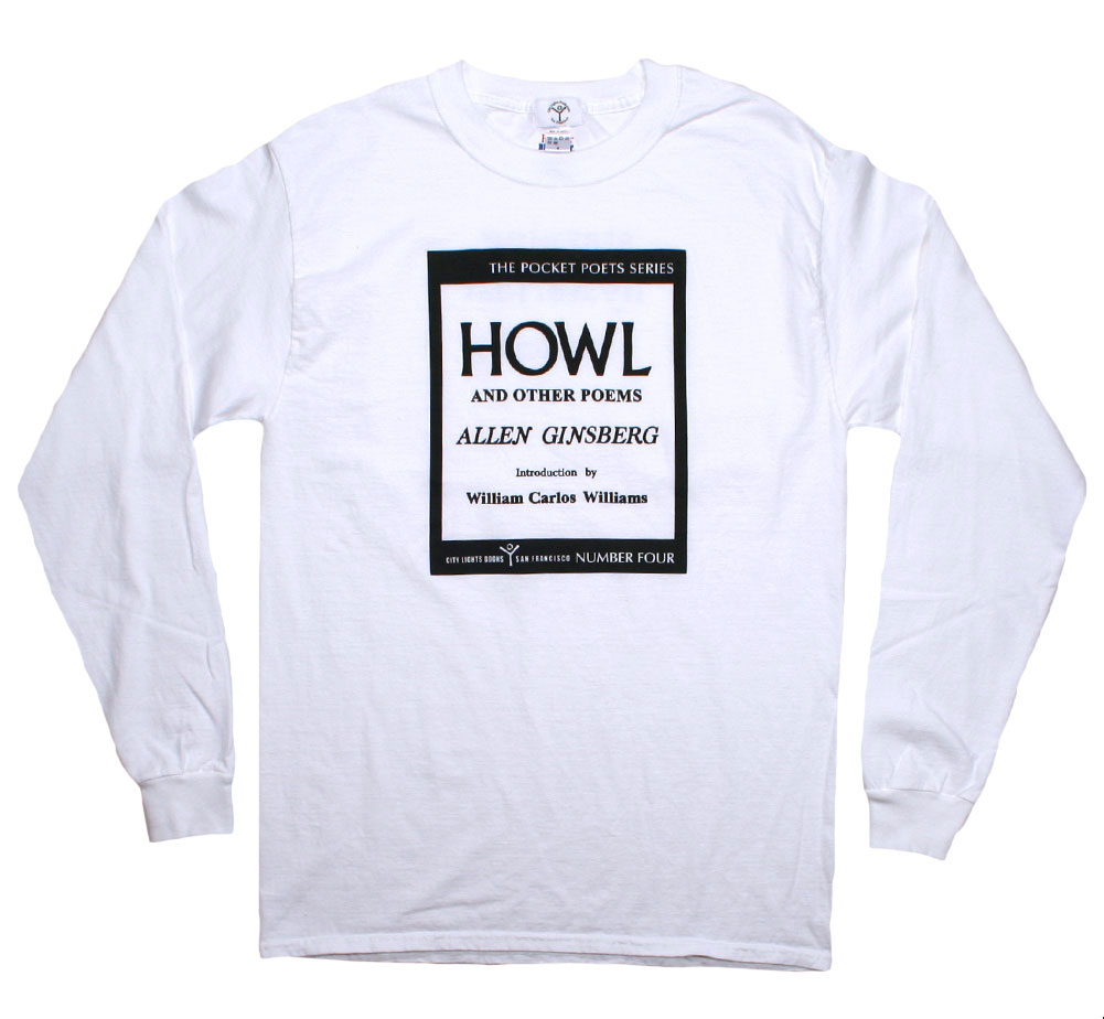 City Lights Bookstore Allen Ginsberg / Howl and Other Poems Long Sleeved Tee (White) - シティ ライツ ブックストア アレン ギンズバーグ Tシャツ