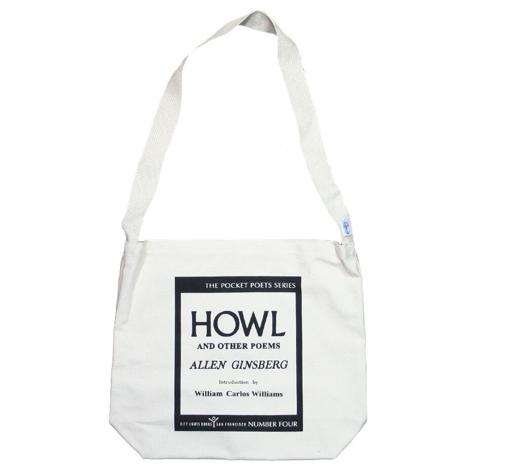 [City Lights Bookstore] Allen Ginsberg / Howl and Other Poems Shoulder Bag (Natural) - シティ・ライツ・ブックストア / アレン・ギンズバーグ ショルダー・バッグ